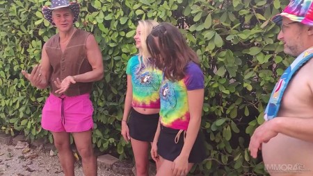 Image Of ImmoralLive - Laya Rae, Riley Star - Crazy Cowboy Threesome w Petite Babes w Little Hairy Pussies (07.10.2023)