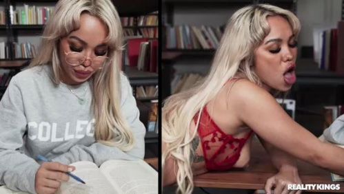 Image Of LookAtHerNow - Luna Luxe - Sneaky Couple Library Fuck Sesh (15.06.2024)