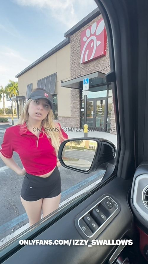 Image Of OnlyFans - Izzy Swallows - Chick-Fil-A Employee Fucks BBC In The Car